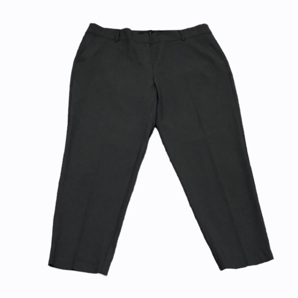 Eileen Fisher Ankle Length Trousers Size Large Gray Viscose Wool Stretch Blend